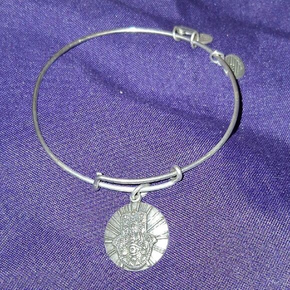 ALEX & ANI Silver Charm Hamsa Bangle Bracelet - Picture 4 of 4